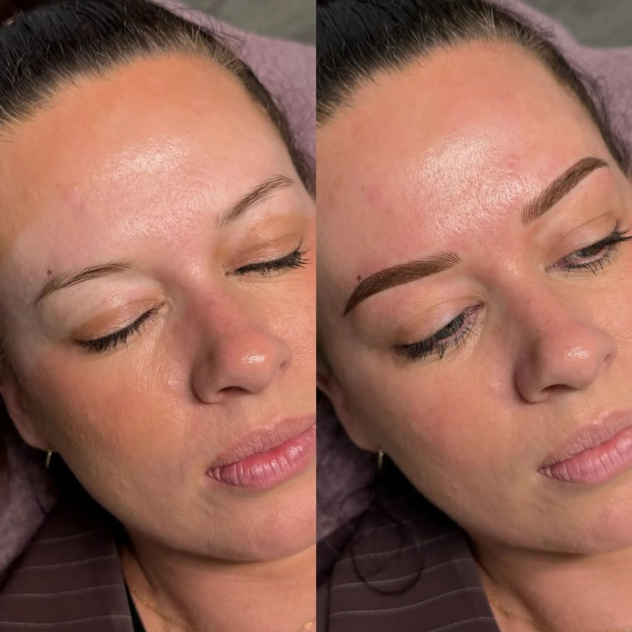 eyebrow microblading and powder brows transformation