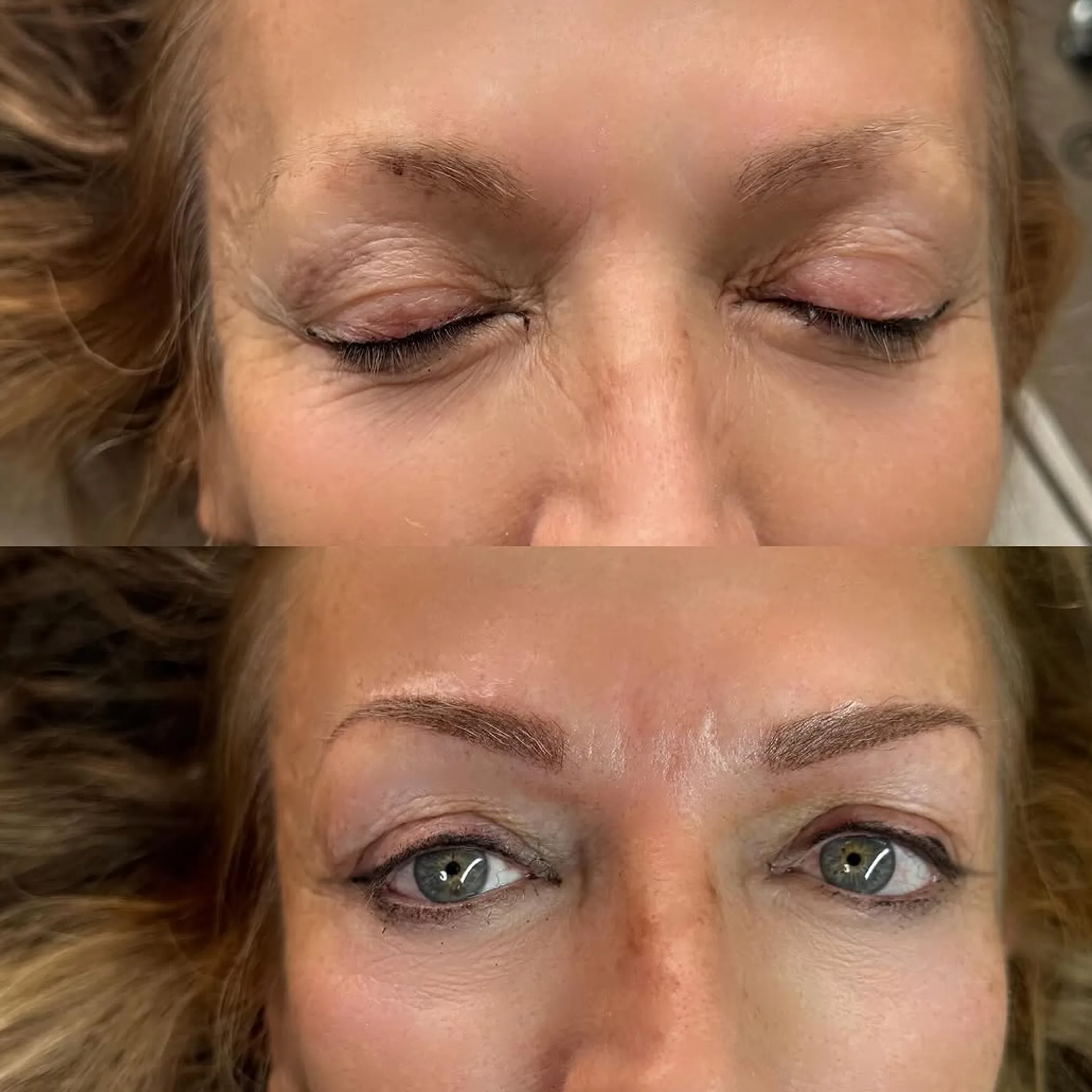eyebrow microblading and powder brows transformation