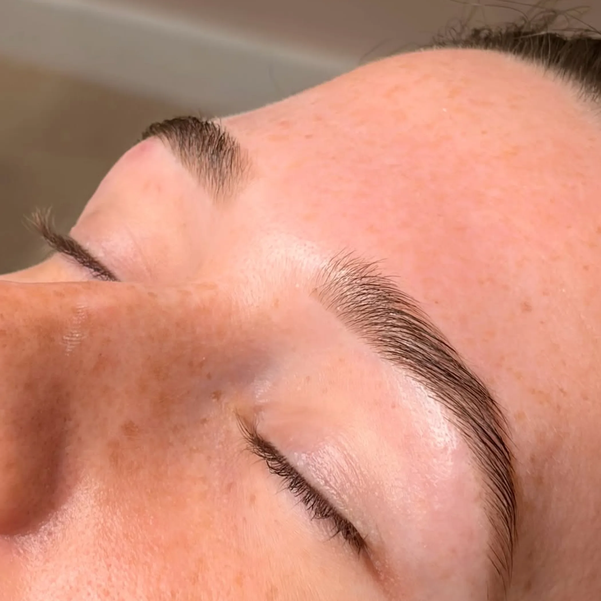 well-groomed eyebrows close-up