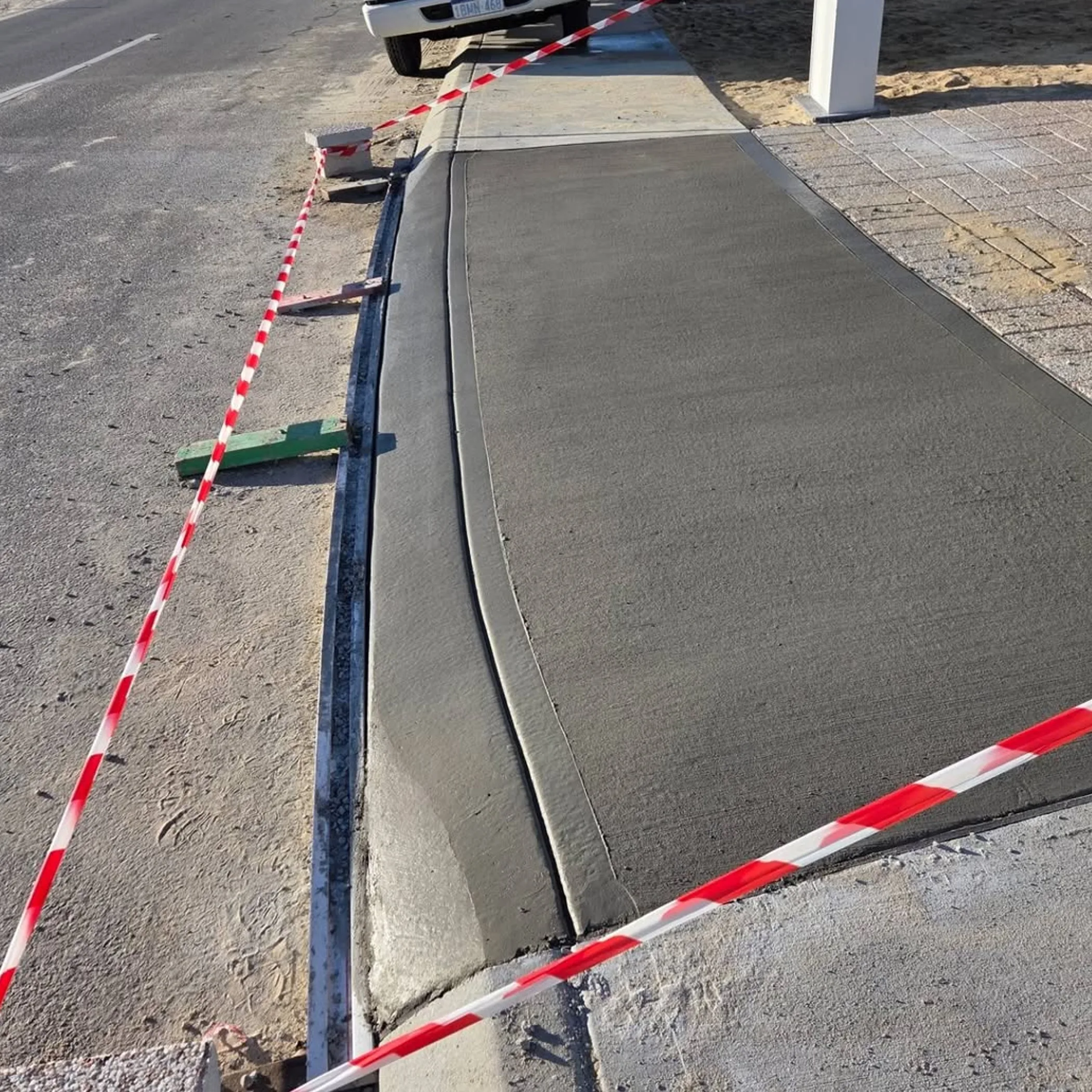 clean concrete driveway surface close-up