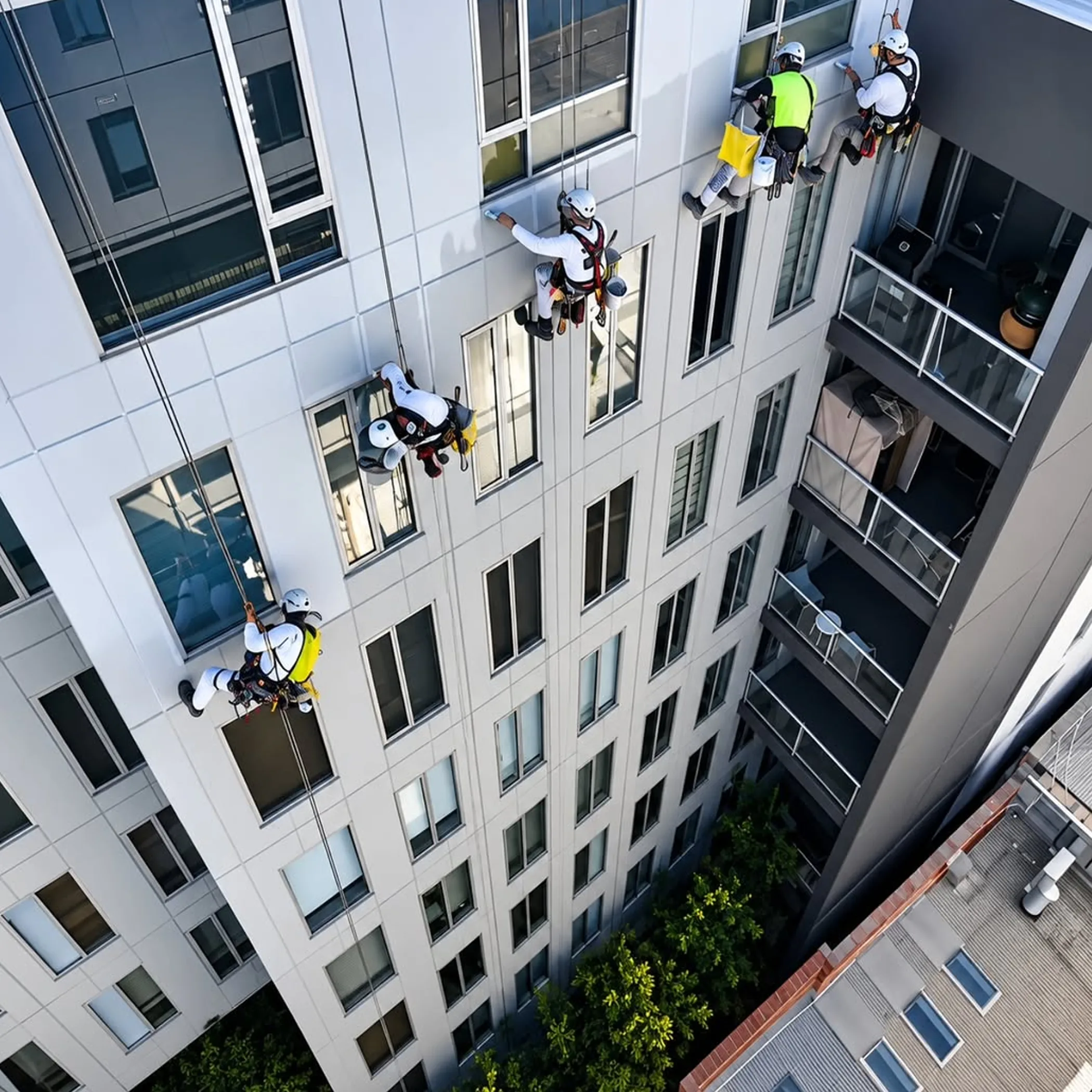 trained workers operating safely at height