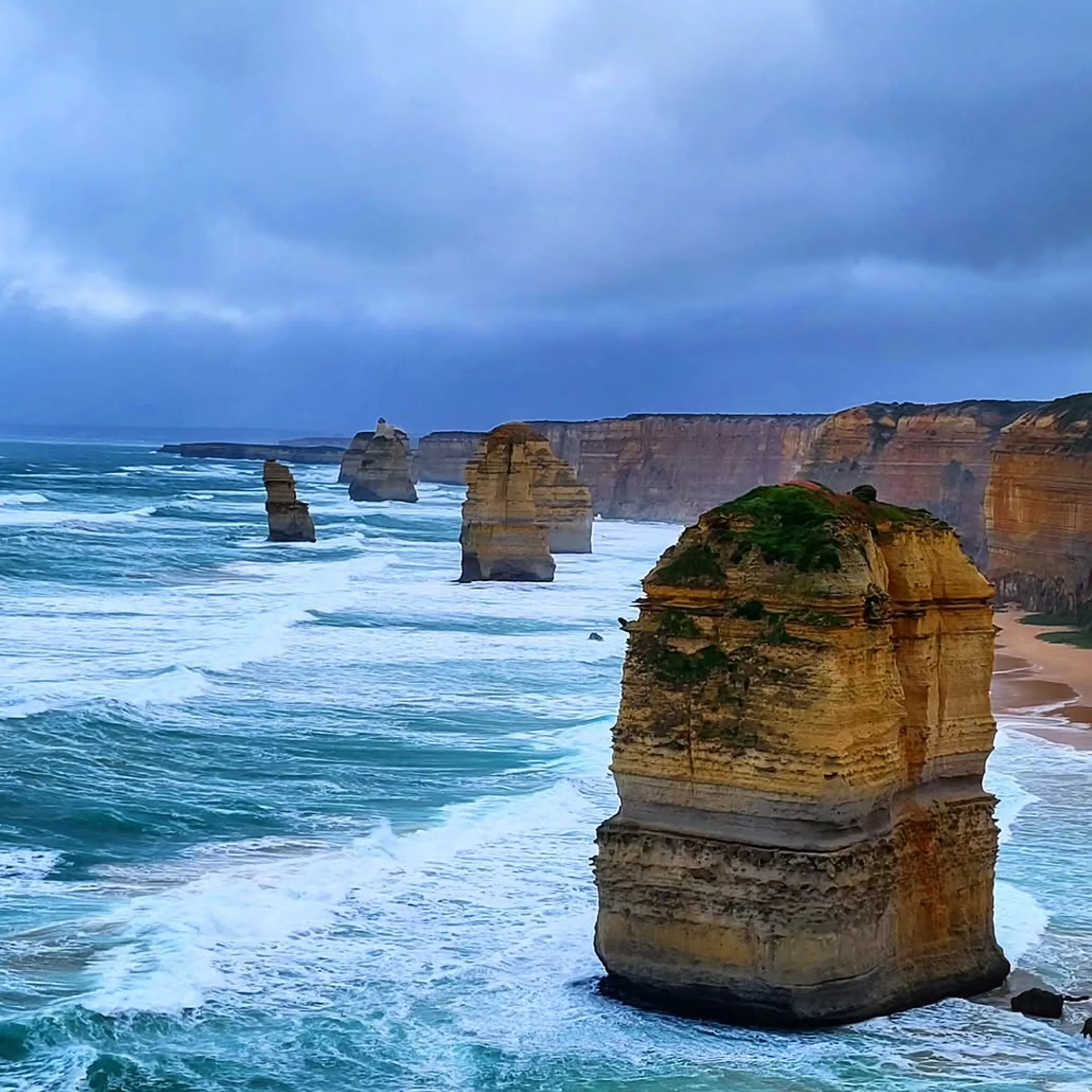 great ocean road's twelve apostles in winter weather