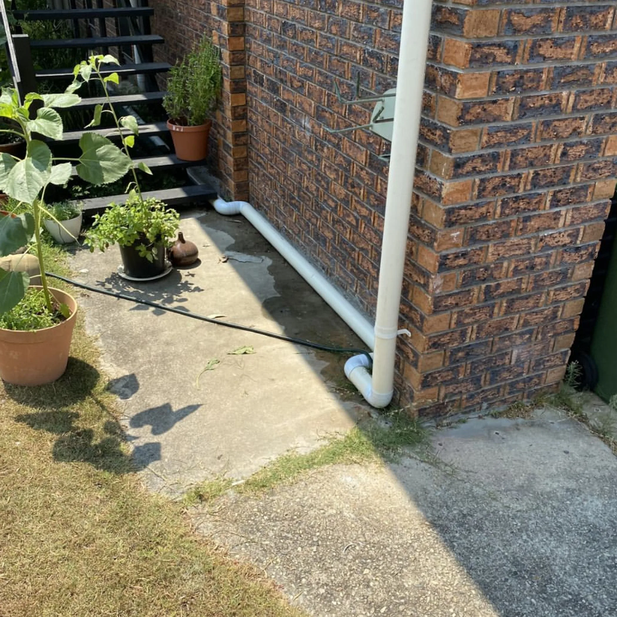 installed drainage pipework for heavy rain